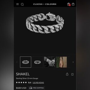 Clocks & Colours Shakel Sterling Silver 13mm Curb Bracelet